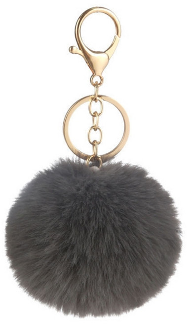 이음모음 털방울 가방 키링, 1개, 진그레이