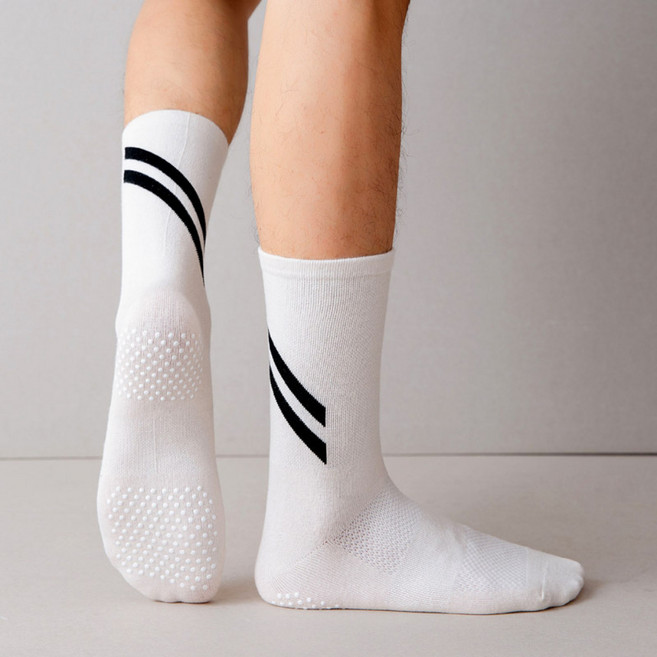 스티드 얇은 논슬립 스포츠 양말 3켤레, 크림색 3EA