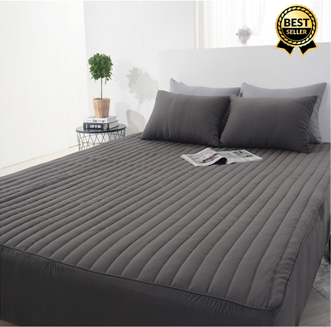 노블 누빔 매트리스커버 침대커버 슈퍼싱글 싱글 퀸 킹, 차콜