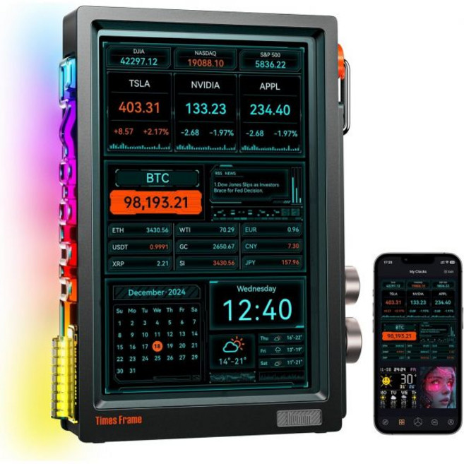 디붐 타임즈 프레임-10.1" WiFi 디지털 액자 64GB 구독료 없는 무료 앱 사진/비디오/캘린더/날씨/스포츠 스코어 및 다양한 DIY 콘텐츠 업로드 지원, BLACK, Black, 10.1인치