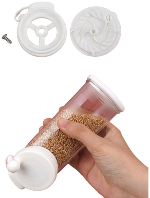 돌리는 깨갈이 통 그라인더 깨 조미료 통깨 볶은 소금 깨소금 갈기 굵은 고운 가루 가는거 굵기 조절 믹서, 1개