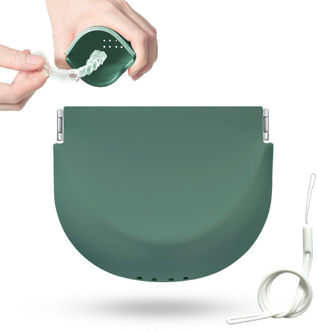 Westlion 실리콘 치아교정기 케이스 위생 보관함 휴대용, 1개