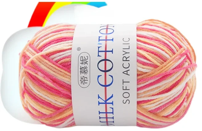 TPRPYN 1Pc = 50g 뜨개질 크로 셰 우유 면모 원사 손 니트 DIY 공예 스웨터 스카프 라인 스레드 120M, 45 20 xi hong camou, 1개