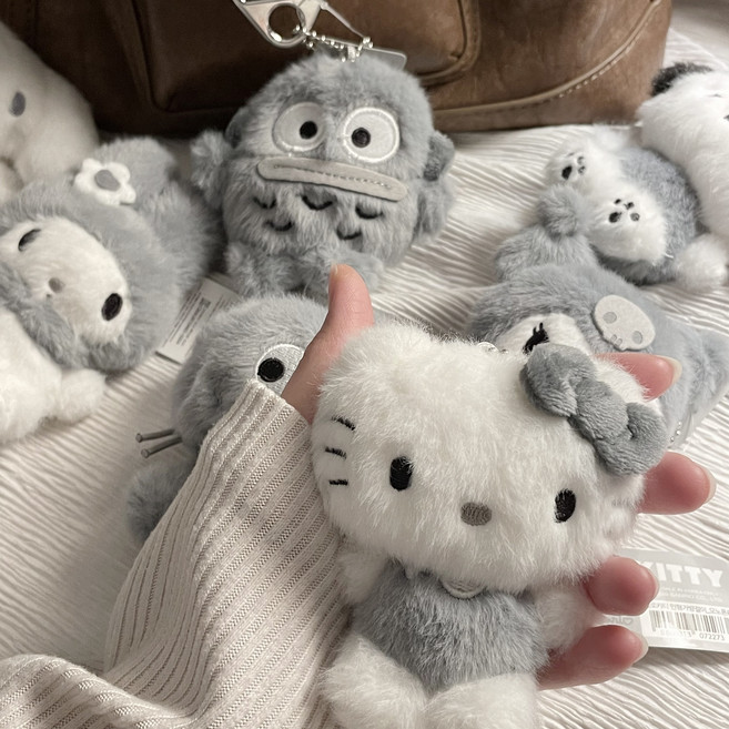 (정품) 산리오 모노톤 가방고리 인형 키링
