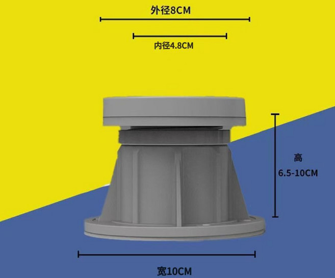 洗衣機底座 增高減震防滑防潮墊, 1個, 灰色6.5-10cm 2個