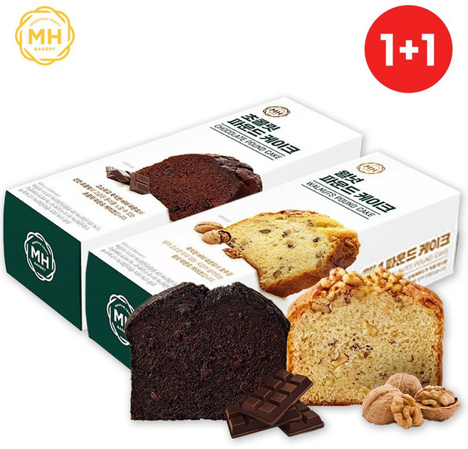 (매장정품) 밀크앤허니 신세계푸드 월넛파운드 650g진한초콜릿파운드 620g 세트 234670, 1