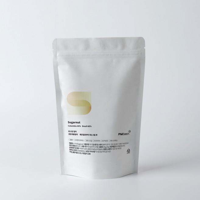 필배치 고소한원두 맛있는원두 산미없는원두 블렌딩커피 슈가넛 원두도매 원두납품, 1개, 1kg, 홀빈(분쇄안함)