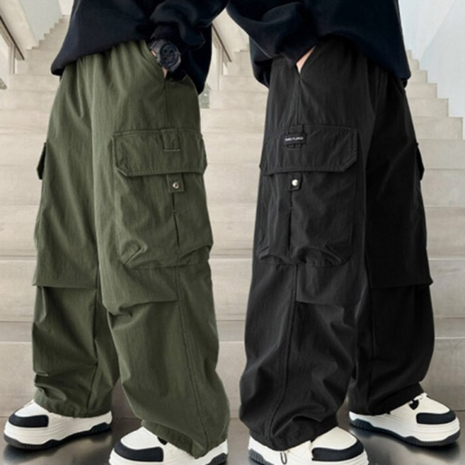 헬로가든 핀턱포켓카고 바지