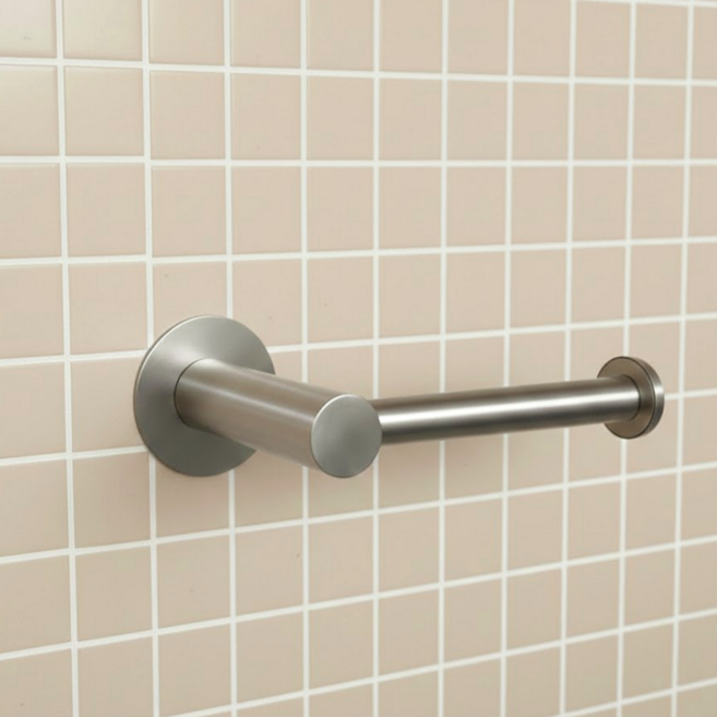 엘리무아 스테인레스 무타공 휴지걸이, 실버, 1개