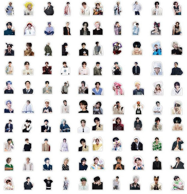 아이돌 스티커 15개 그룹 풀라인업 국내최다 옵션 선택형 대용량 다꾸 폰꾸, 1세트, SEVENTEEN(세븐틴)/100Pcs