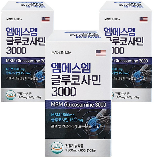 상상바이오 CNC 엠에스엠 글루코사민3000, 60정, 3개