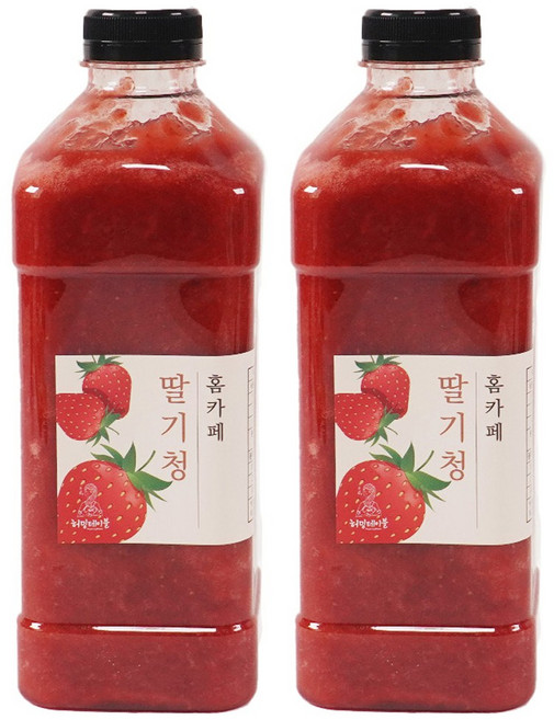 딸기폭탄 수제 딸기청 홈카페 허밍테이블 (국내산), 1kg, 2개, 1개입