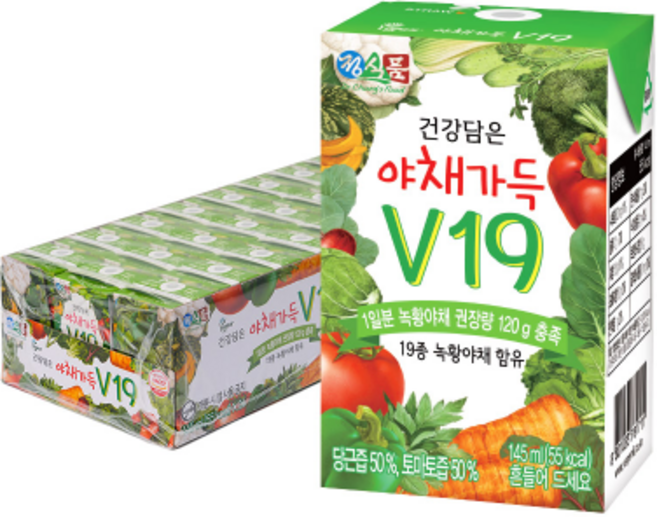 정식품 건강담은 야채가득 V19, 145ml, 48개