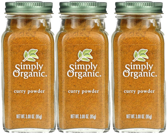 Simply Organic 심플리 오가닉 커리 카레 파우더 분말 가루 85g x3병, 3개