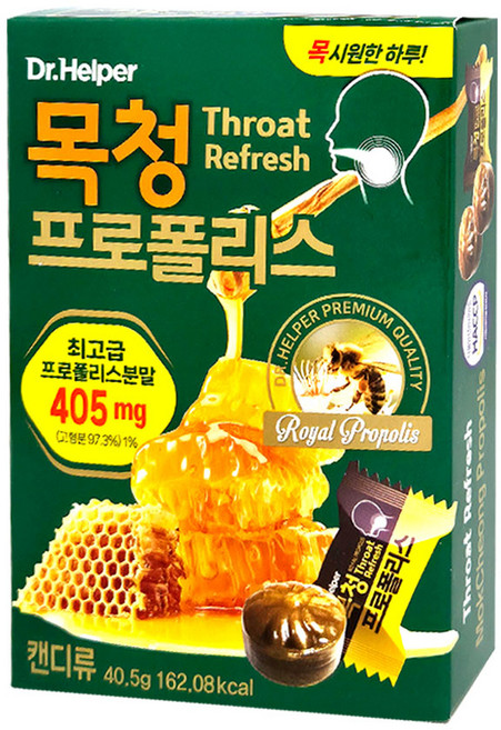목청 프로폴리스 목캔디 건강사탕 목에좋은캔디 9정 40.5g 1개, 4.5g, 9개