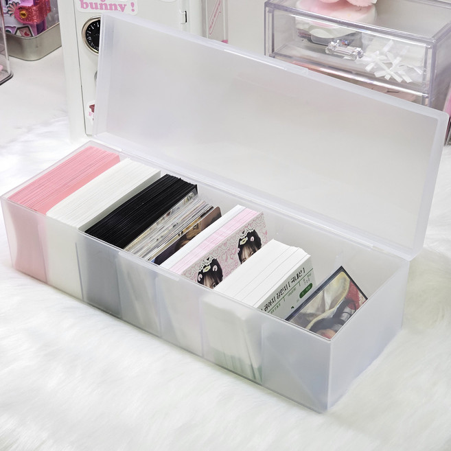 포카 케이스 반투명 7분할 보관함, 1개, 화이트