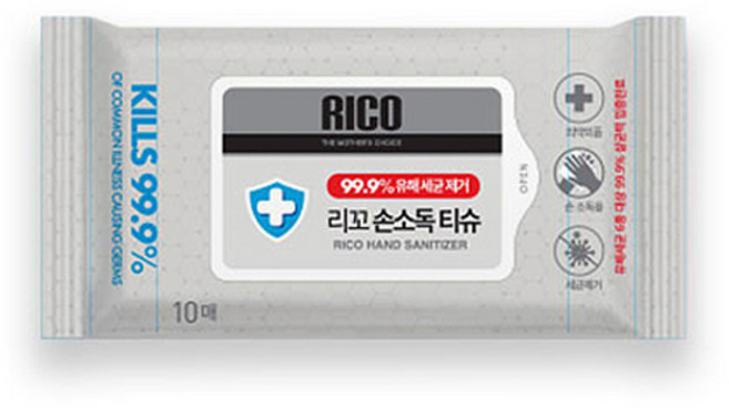 리꼬 손소독티슈 10매 세정제 휴대용 살균, 1개