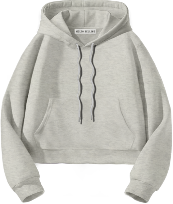몰토벨리노 몰토밸리노 MB여성 무지 세미오버핏 크롭 후드티
