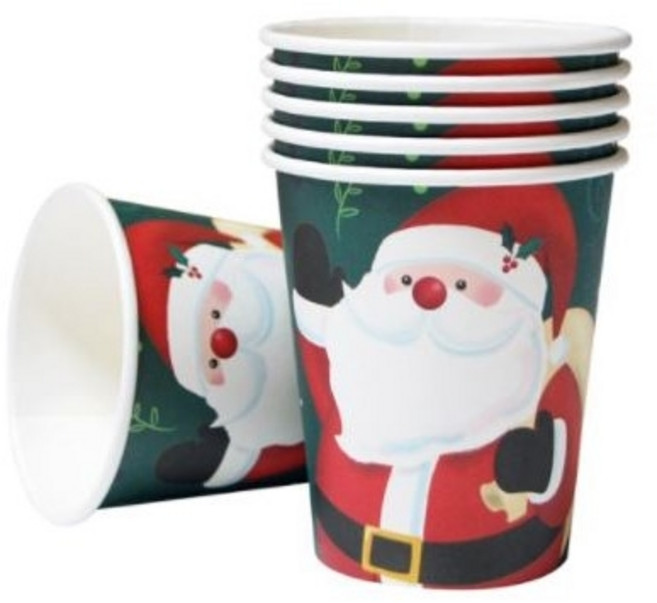 크리스마스 산타컵-6입(8oz), 단품
