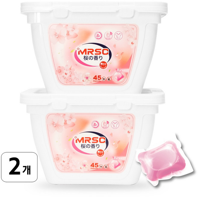 MRSC 울트라클린 초고농축 올인원 캡슐세제 체리블라썸 퍼퓸, 45개입, 2개