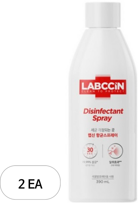 랩신 항균 스프레이 용기형 리필, 390ml, 2개