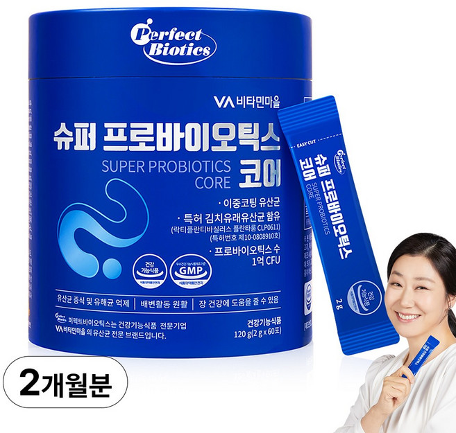 퍼펙트바이오틱스 슈퍼 프로바이오틱스 코어 유산균, 2g, 60개