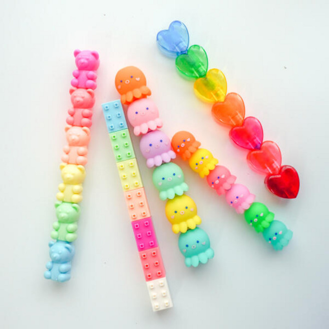 아트박스/갓샵 문어 곰돌이 하트 줄줄이 네온 형광펜 -하트