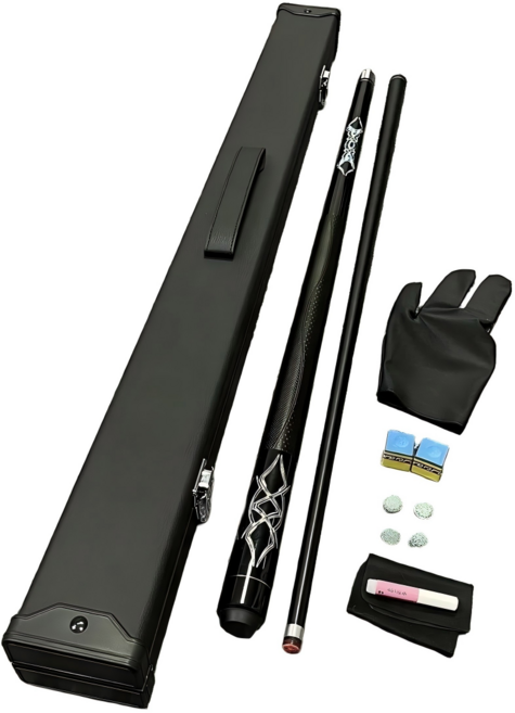 고급 카본 당구큐대 세트 당구 전용 당구큐대 세트 장갑+부품+수납함 풀세트, 1개, 실버블랙