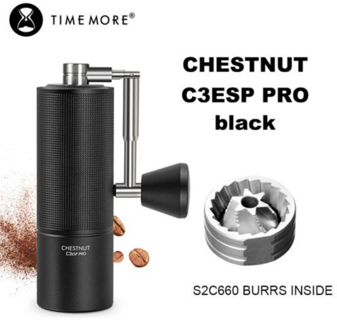 TIMEMORE 수동 커피 연마기 접이식 크랭크 포함 S2C 버 휴대용 핸드 에스프레소 체스트넛 C3S 프로 C3ESP, 없음, 3) C3ESP PRO black, 1개