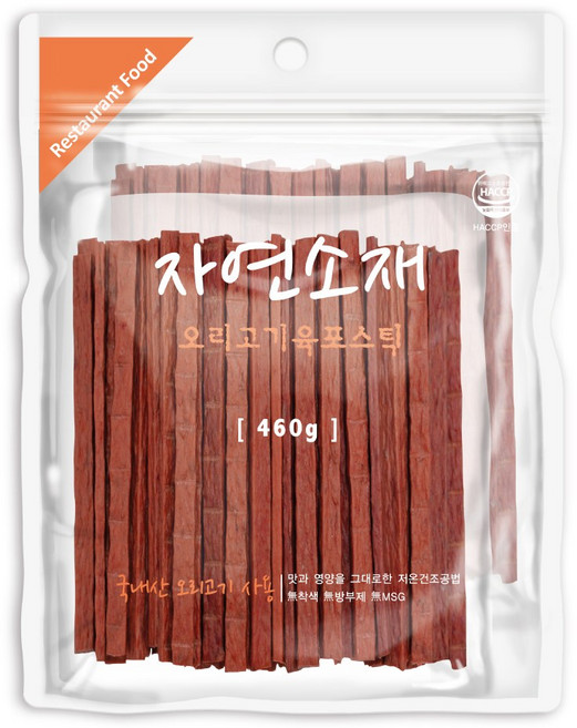 홋가이도푸즈 자연소재 애견 육포스틱, 오리고기육포스틱 맛, 460g, 1개