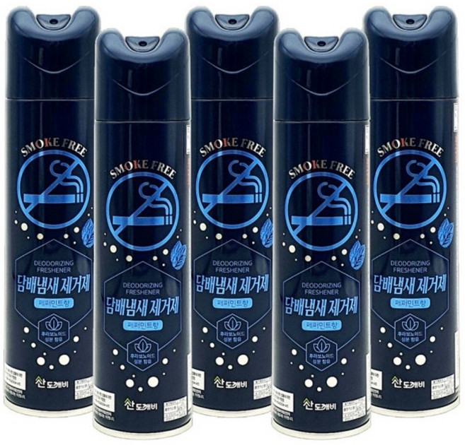 (형제)산도깨비 공기청향제 스프레이 페퍼민트향 담배냄새제거제, 300ml, 5개