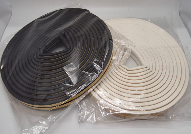 D형 문풍지 9x6mm 5M 현관문 창문, 화이트, 3개