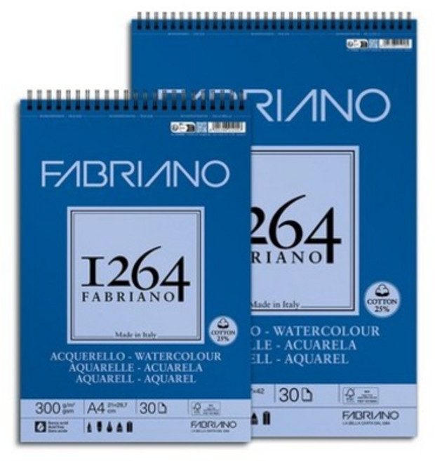 [삼원] 파브리아노1264 워터컬러 스케치북 중목 300g A3 30매
