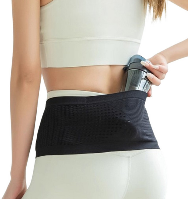 플레인베이스 스포츠 고탄력 러닝벨트 360도 분리수납 플립벨트, 그레이