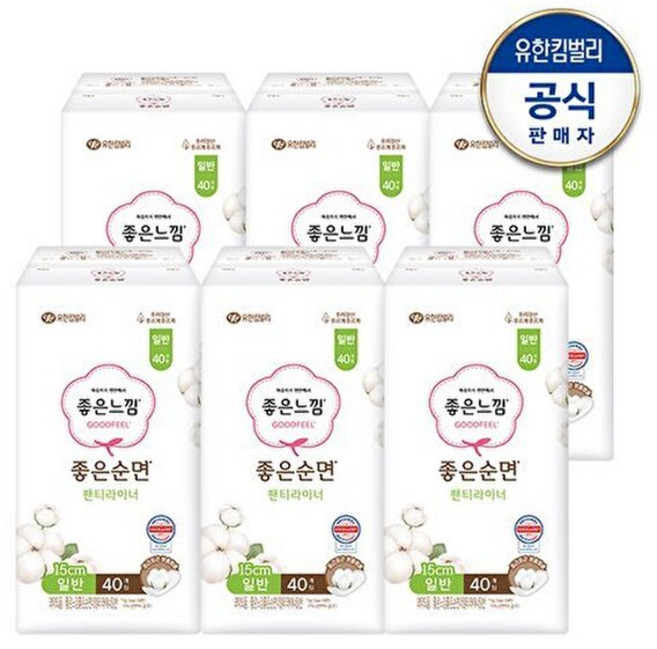 좋은느낌 좋은순면 라이너 일반/롱x6팩