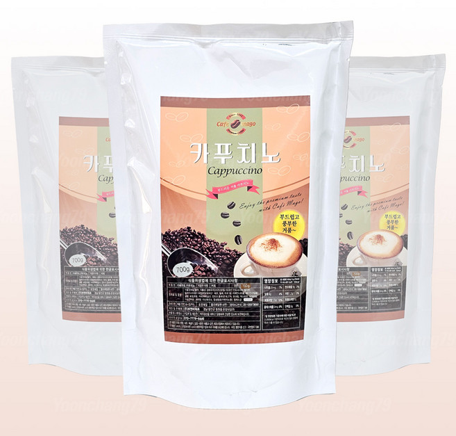 씨앤비 카페마고 카푸치노 700g X 3개/커피믹스 라떼, 3개, 1개입