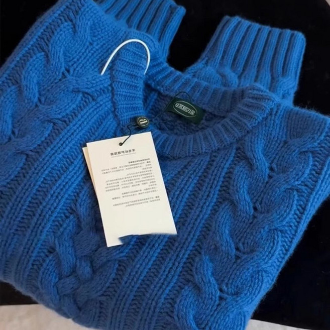 소소온 빈티지 감성 꽈배기 짜임 루즈 니트 스웨터