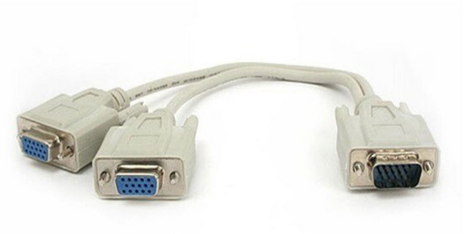 젠더 RGB분배케이블 모니터 분배기 Y케이블, 1개, 화이