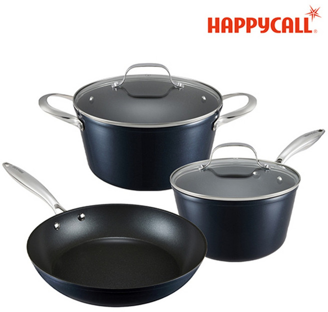 해피콜 풀인덕션 냄비 후라이팬 세트 3종(5P) SAVE, 1세트, 해피콜 풀인덕션 세이브 3종(5P)세트, 네이비
