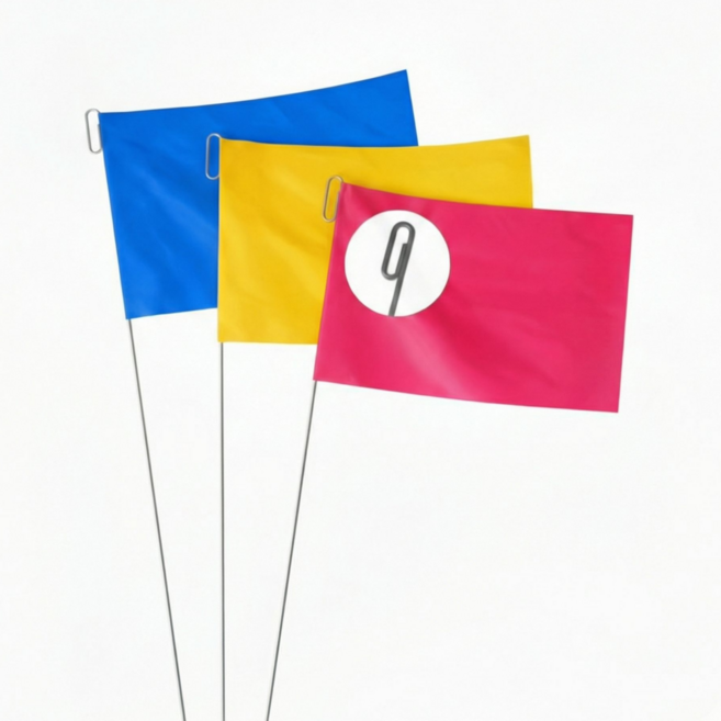 DEEP 측량 깃발 마킹 클립 70cm 3.5mm, 20개, 파랑