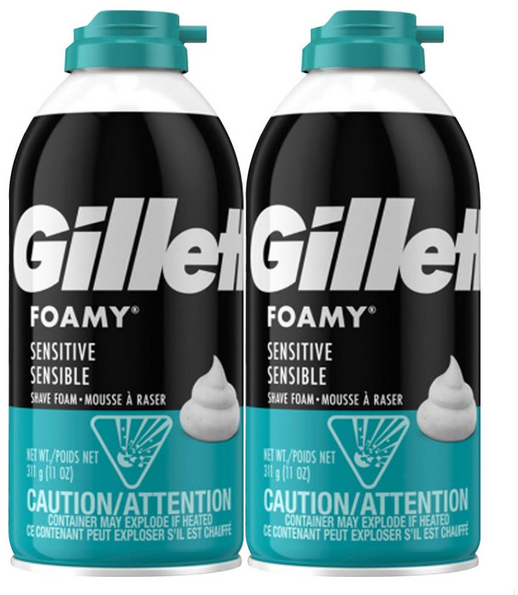 질레트 쉐이빙폼 센스티브 311g 2개 면도크림 거품 쉐이빙크림