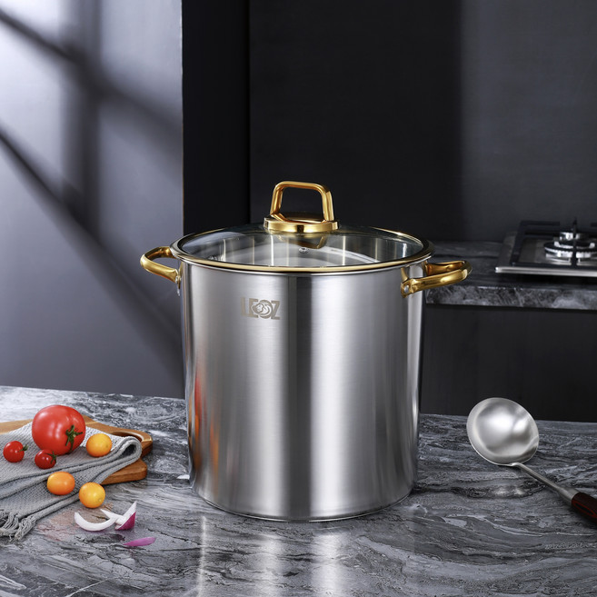 인덕션 겸용 대용량 스테인리스 스틸 20L 수프 냄비, 1개, 하양, 30cm