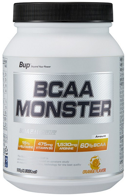 BUP BCAA몬스터 오렌지맛 류신 아미노산 헬스보충제 BCAA, 1개, 500g