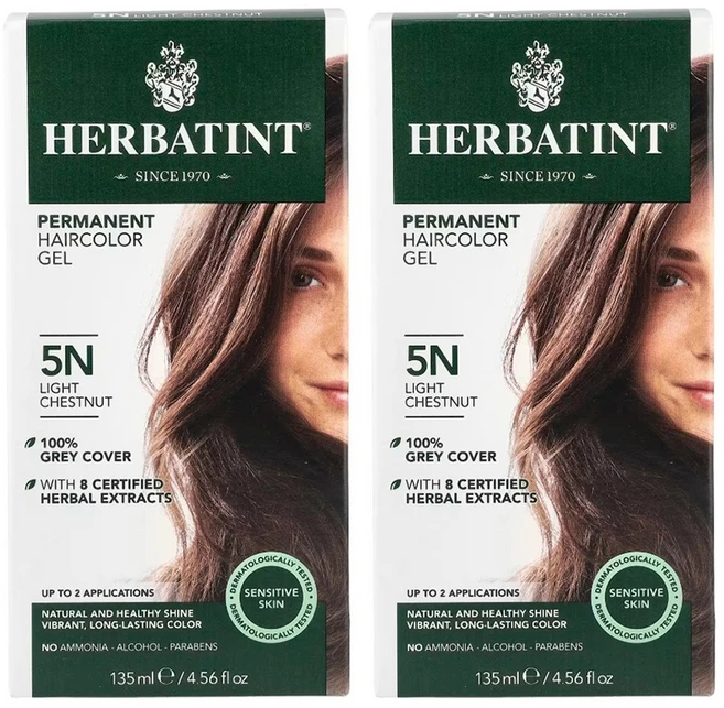 허바틴트 퍼머넌트 헤어컬러 젤 5N 라이트 체스트넛 135ml 2개 자연스러운 컬러 - 쿠팡