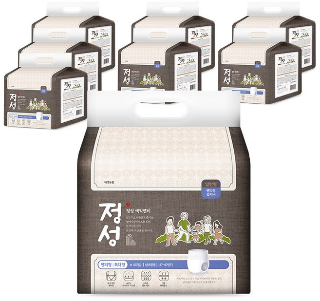 정성 성인용기저귀 고급형 매직팬티 특대형 10매 성인기저귀, 8개