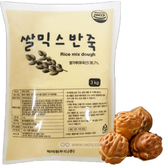 호두과자 호두빵 재료 쌀믹스반죽 3kg x 6봉 1세트 HACCP 해썹 인증, 6개