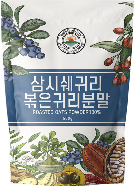 볶은 귀리 분말 가루, 1개, 500g
