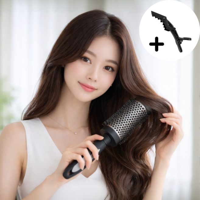 비엔즈 뿌리 볼륨 스타일링 드라이빗 알루미늄 대왕 롤빗, 1개, 블랙