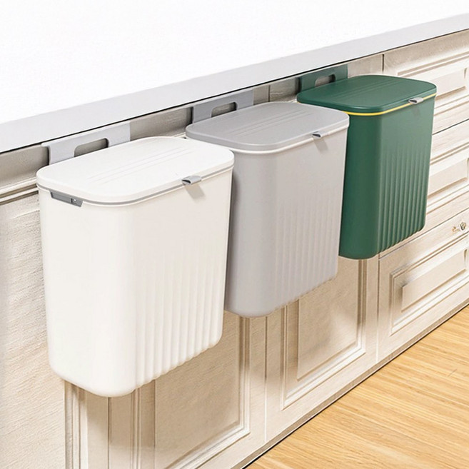 구디푸디 무타공 공중부양 주방 걸이형 싱크대 음식물 쓰레기통 12L, 화이트 12L, 1개