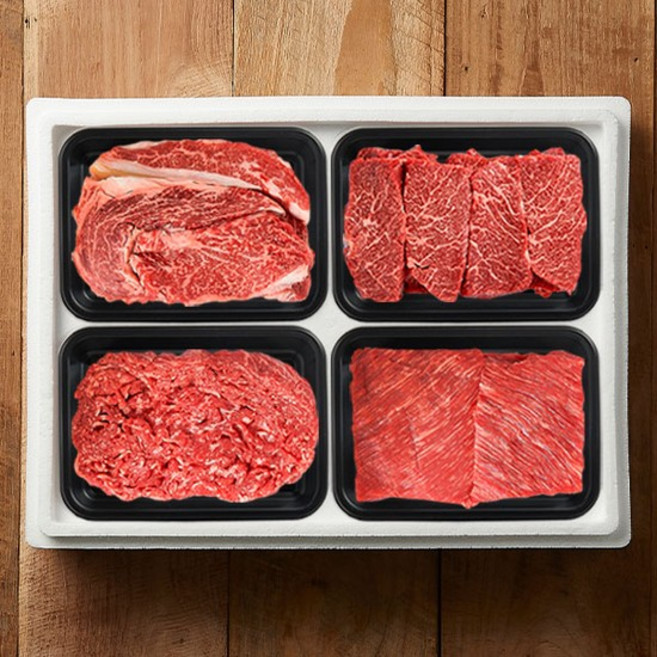 [횡성한우명가]VIP 구이혼합 3호 (등심x2/특수부위x2/불고기x2/국거리x2) / 2.12kg, 없음, 1개